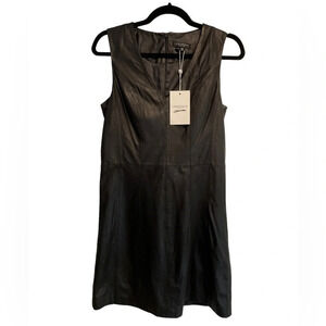 NWT Lamarque Collection Black Leather Dress